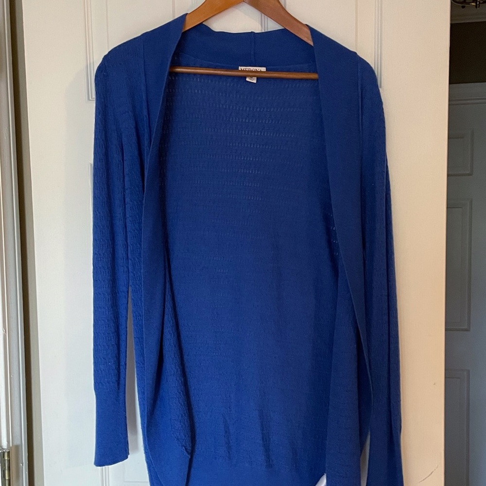 Merona Royal Blue Long Open Front Cardigan